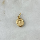 Pendant Oval T Letter 0.4gr / 1.8cm / Yellow Gold Stamped