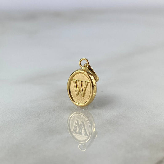 Pendant Letter W 0.5gr / 1.8cm / Stamped Yellow Gold