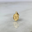 Pendant Oval W Letter 0.4gr / 1.8cm / Stamped Yellow Gold