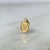 Pendant Oval W Letter 0.4gr / 1.8cm / Stamped Yellow Gold