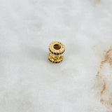 Charm Sand Screw 2.15gr / 0.85cm / 8mm Black Zircons Yellow Gold ©