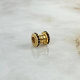 Charm Sand Screw 2.15gr / 0.85cm / 8mm Black Zircons Yellow Gold ©