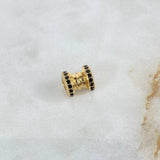 Charm Sand Screw 2.15gr / 0.85cm / 8mm Black Zircons Yellow Gold ©