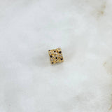 Charm Spiral Striped Hoop 1.75gr / 0.7cm / 8mm Black White Zircons Yellow Gold ©