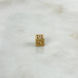 Charm Hub 1.1gr / 0.55cm / 5.5mm Black White Zircons Yellow Gold ©