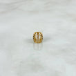 Charm Oval Basteado 0.9gr / 0.7cm / 7mm Black White Zircons Yellow Gold ©