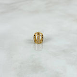 Charm Oval Basteado 0.9gr / 0.7cm / 7mm Black White Zircons Yellow Gold ©