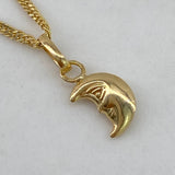 Pendant Crescent Face 0.3gr / 1.5cm / Smooth Yellow Gold $