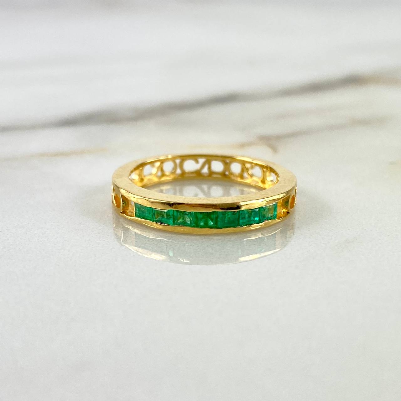 Ring Headband Bague Churumbela 3.65gr / Size 7 3/4 / 25pts Emeralds Yellow Gold (Jewel) ©