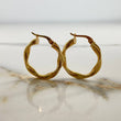 Hoop Earrings Beautiful 2.35gr / 2.5cm / Striped Twisted Yellow Gold &