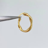 Hoop Earrings Beautiful 2.35gr / 2.5cm / Striped Twisted Yellow Gold &