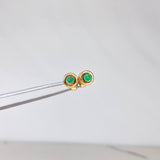 Stud Earrings Drum 2.55gr / 1cm / 36 Emerald Points Yellow Gold (Jewelry Offer) &