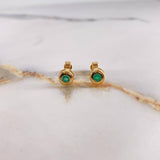Stud Earrings Drum 2.55gr / 1cm / 36 Emerald Points Yellow Gold (Jewelry Offer) &