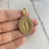 Pendant Miraculous Virgin 6.75gr / 4cm / White Zircons Yellow Gold $
