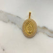 Pendant Miraculous Virgin 6.75gr / 4cm / White Zircons Yellow Gold $