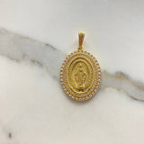 Pendant Miraculous Virgin 6.75gr / 4cm / White Zircons Yellow Gold $