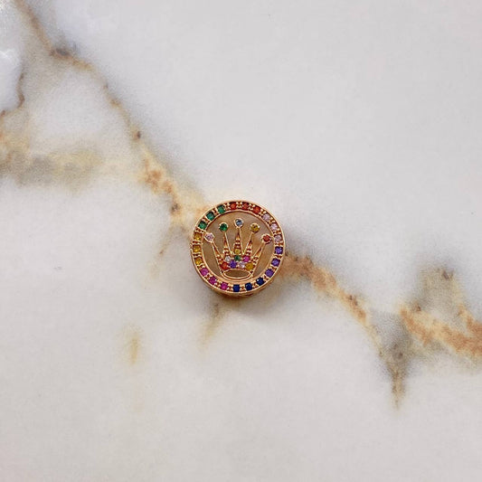 Charm Corona Rx  2.75gr / 1.5cm / Colored Zircons  Rose Gold &