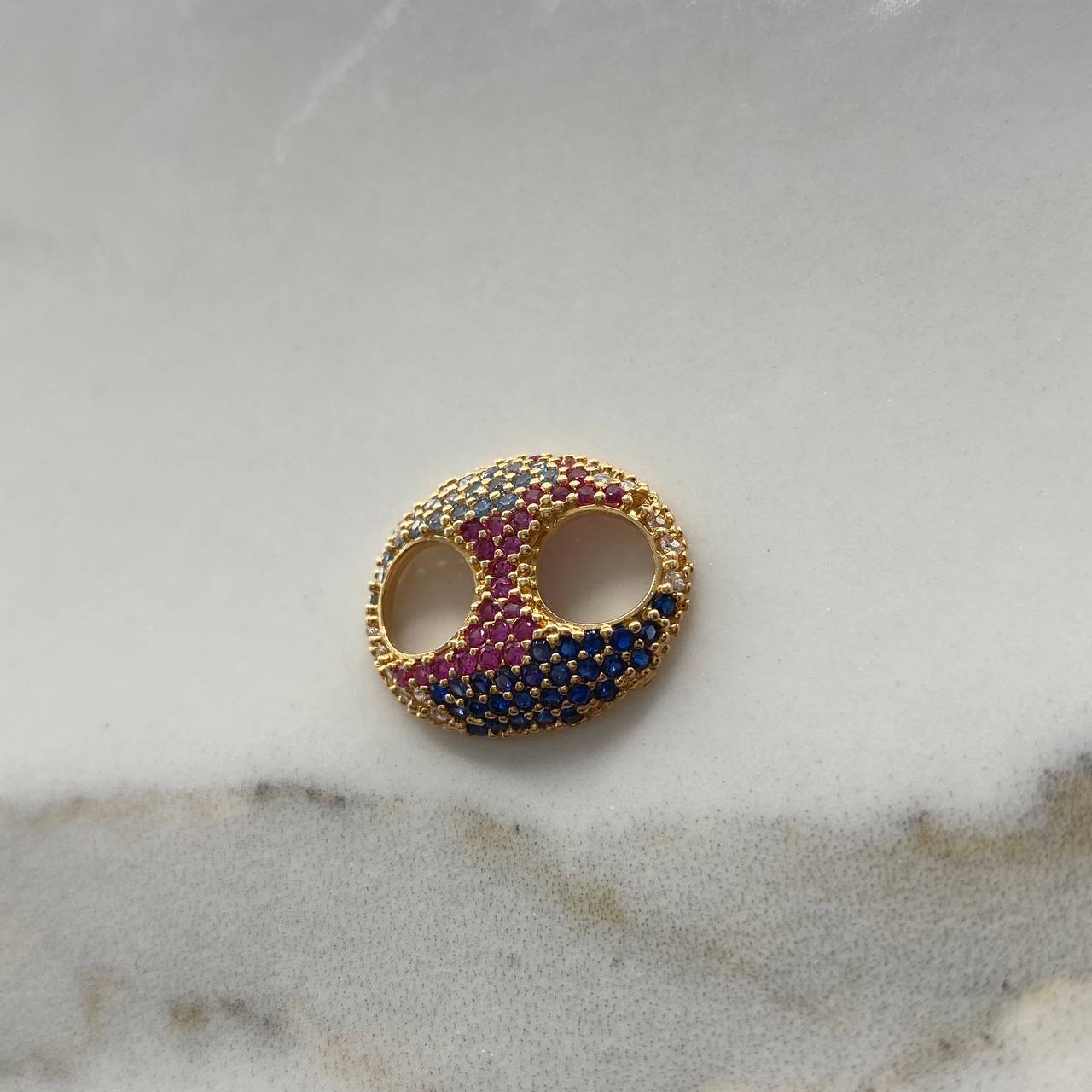 Charm Catrina 2.4gr / 2cm / Colored Zircons Yellow Gold $