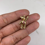 Pendant Bear 2.1gr / 2.5cm / White Black Fuchsia Zircons Tie Yellow Gold &