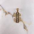 Pendant Dollar Sign 20gr / 6.5cm / White and Black Zircons Yellow Gold (Offer) &