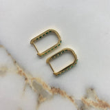 Hoop Earrings Double Horseshoe 4.85gr / 2cm / Emerald 1.50Qts Yellow Gold (Jewelry Offer) $