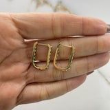 Hoop Earrings Double Horseshoe 4.85gr / 2cm / Emerald 1.50Qts Yellow Gold (Jewelry Offer) $