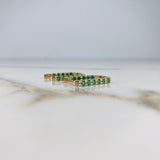 Hoop Earrings Double Horseshoe 4.85gr / 2cm / Emerald 1.50Qts Yellow Gold (Jewelry Offer) $