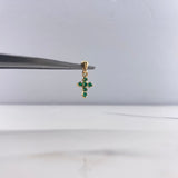 Pendant Cross 0.55gr / 1.5cm / Mini 20pts Emerald Yellow Gold (Jewel) $