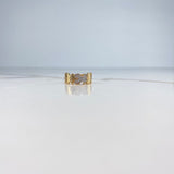 Bear Ring TS 3.8gr / Size 5 1/2 / White Zircons Yellow Gold &