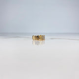 Bear Ring TS 3.8gr / Size 5 1/2 / White Zircons Yellow Gold &