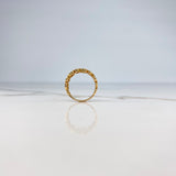Bear Ring TS 3.8gr / Size 5 1/2 / White Zircons Yellow Gold &
