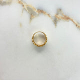Bear Ring TS 3.8gr / Size 5 1/2 / White Zircons Yellow Gold &