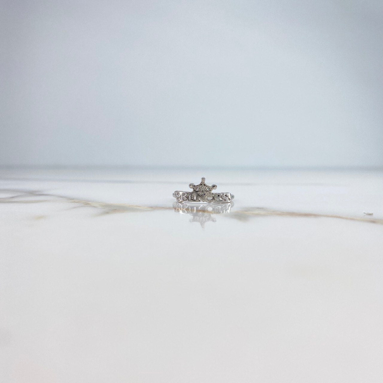 Princess Ring 2.1gr / T6 / White Gold & White Zircon Crown