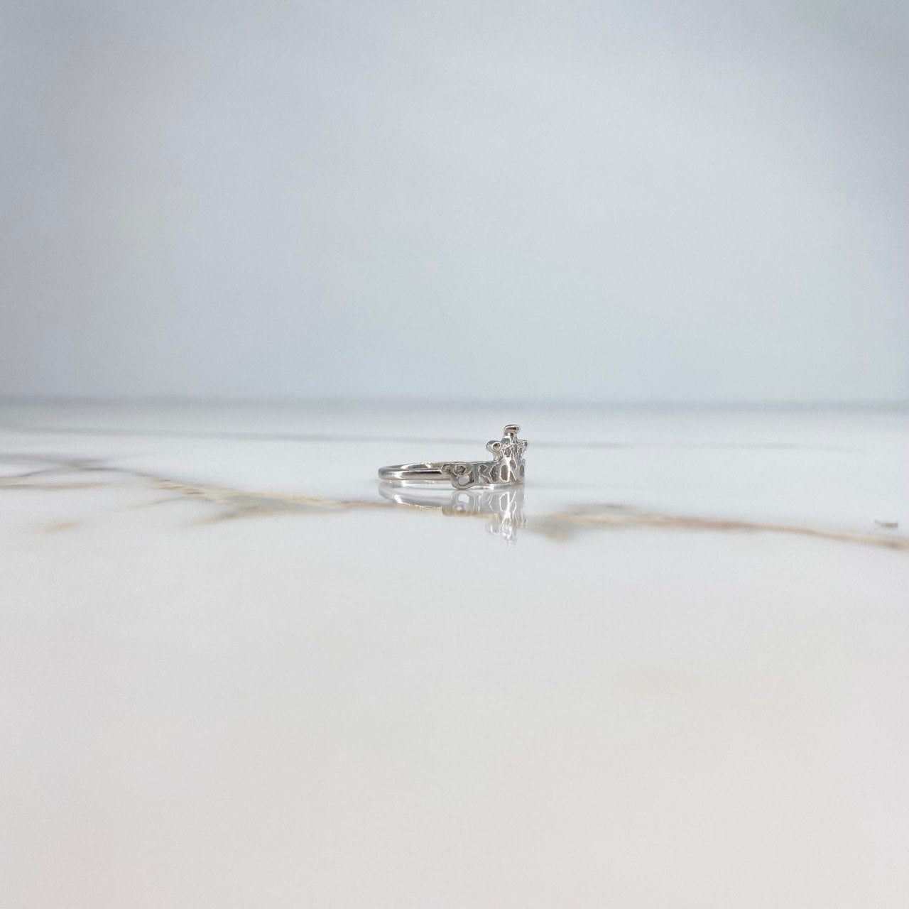 Princess Ring 2.1gr / T6 / White Gold & White Zircon Crown