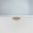 Anillo Tres Lineas 2.2gr / T6 1/2 / Circones Blancos Dos Oros Amarillo Blanco &
