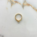 Three Line Ring 2.2gr / T6 1/2 / White Zircons Two Yellow and White Golds &