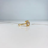 15s Years Ring 2.85gr / T7 1/4 / White Zircons Two Yellow and White Golds &