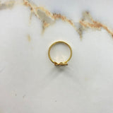 15s Years Ring 2.85gr / T7 1/4 / White Zircons Two Yellow and White Golds &
