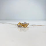Infinity Ring 3gr / T6 1/2 / White Zircons Two Yellow White Golds &
