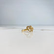 Ring 15s Hearts 2.8gr / Size 7 1/4 / White Zircons Yellow Gold &