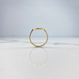 Ring 15s Hearts 2.8gr / Size 7 1/4 / White Zircons Yellow Gold &