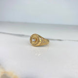 Anillo Corona  7.5gr / T1 0 / Circones Blancos   Oro Amarillo (Oferta) &