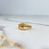 Anillo Lineas Corona  3.5gr / T7 3/4 / Circones Blancos   Oro Amarillo &