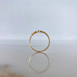Love Ring 2.35gr / Size 7 1/2 / Pink Zircons Yellow Gold &