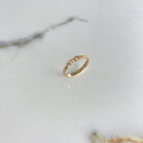 Love Ring 2.35gr / Size 7 1/2 / Pink Zircons Yellow Gold &
