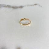 Love Ring 2.35gr / Size 7 1/2 / Pink Zircons Yellow Gold &
