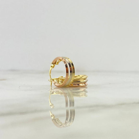 Hoop Earrings Hoop Earrings 2.55gr / 2.1cm / Dotted Three Golds