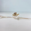 Three Hearts Ring 2.55gr / Size 7 1/4 / White Zircons Yellow Gold &