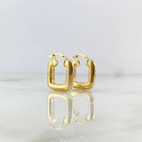 Hoop Earrings Elvi 2.75gr / 2.2cm / Grid-patterned Polished Yellow Gold ©