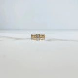 Bridge Ring 3gr / T5 3/4 / White Zircons Yellow Gold &